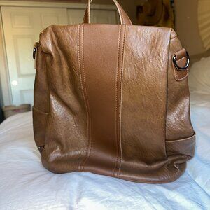 Faux Leather Theft Proof Backpack